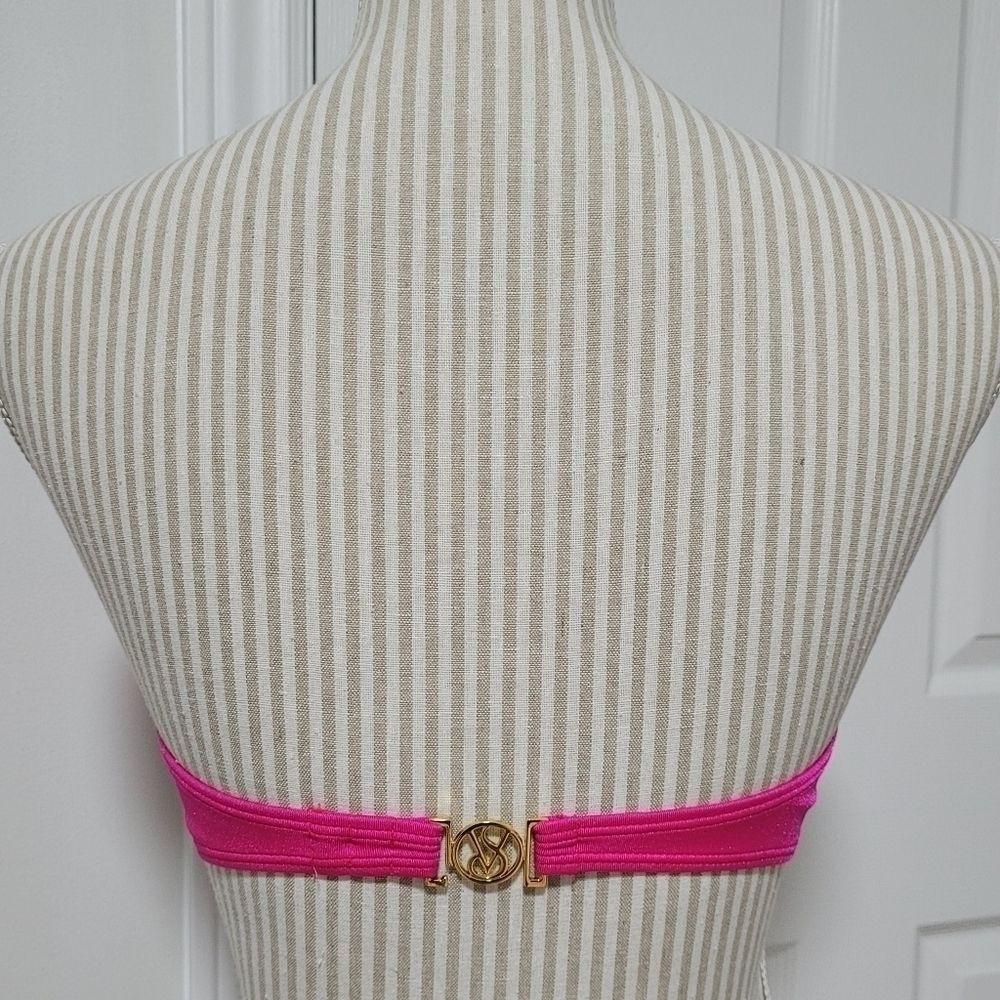 Vintage Victoria's Secret fuschia pink Bandeau hipster bikini set - Picture 4 of 11